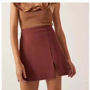 New NWOT Maeve For Anthropologie Mauve Berry Mini Micro Skirt Size‎ Large